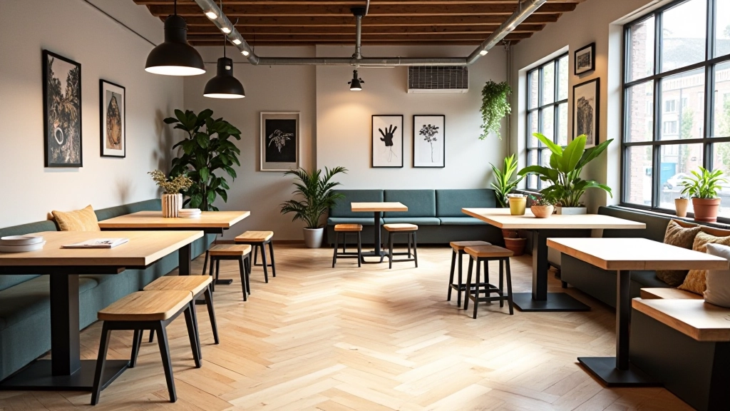 Heldere view van gezamenlijke werkruimte in Utrecht met tafels, stoelen en creatieve materialen, daglicht van ramen