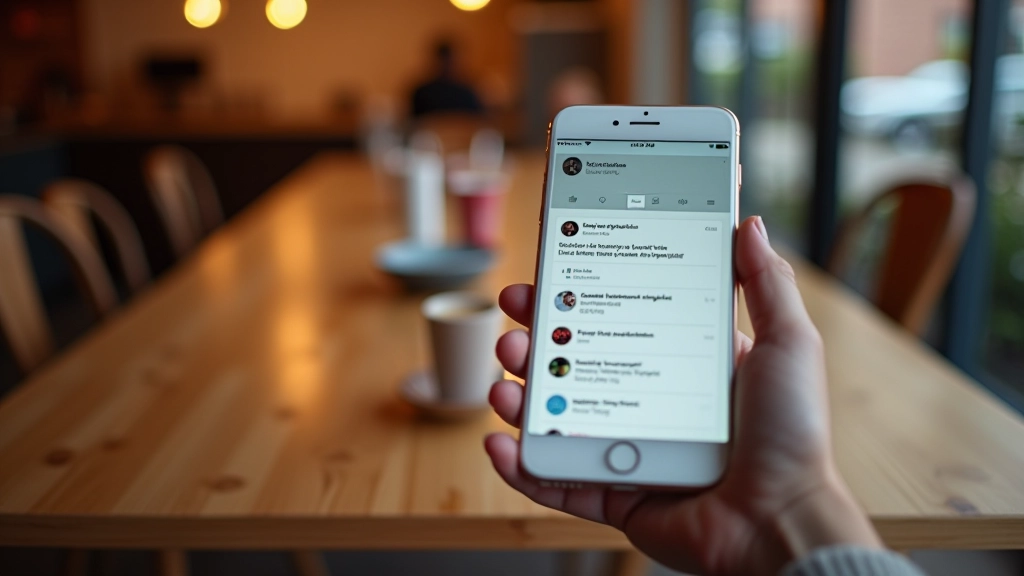 Smartphone met sociale media interacties, likes en community berichten