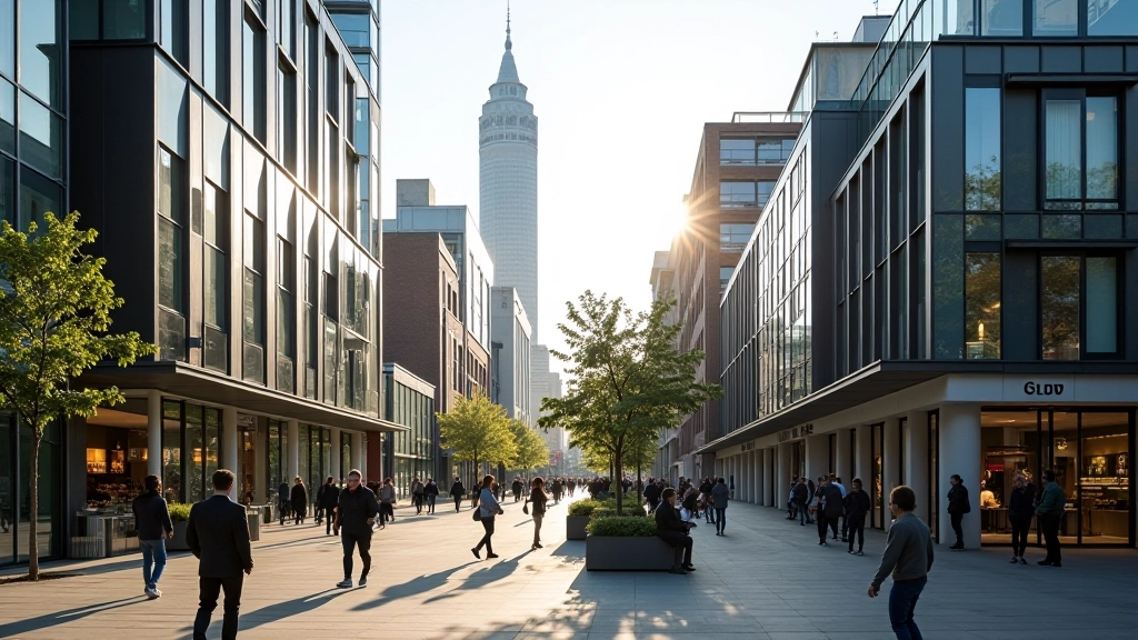 Utrecht skyline met moderne kantoorgebouwen en creatieve ruimtes